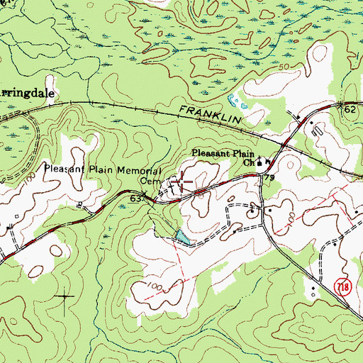 Topographic Map of Pleasant Plain Memorial Cemetery, VA