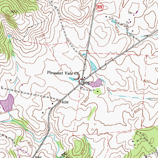 Topographic Map of Pleasant Vale Church, VA