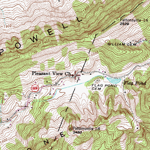 Topographic Map of Pleasant View Church, VA