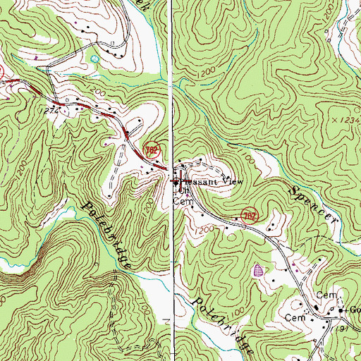 Topographic Map of Pleasant View Church, VA