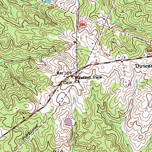 Topographic Map of Pleasant View Church, VA