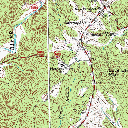 Topographic Map of Pleasant View Elementary School, VA