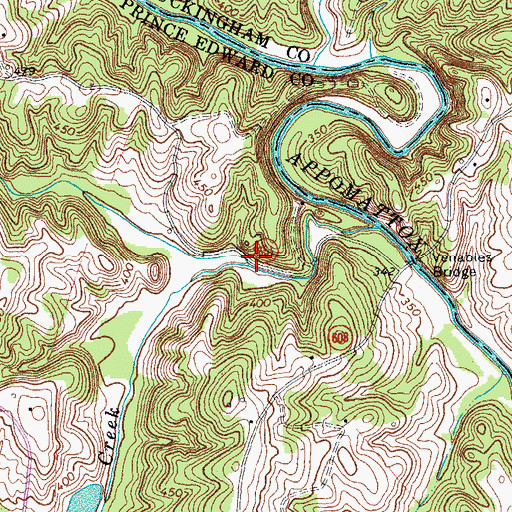 Topographic Map of Plum Creek, VA