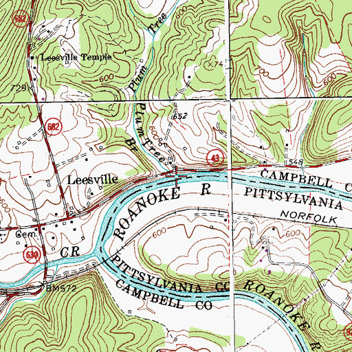 Topographic Map of Plum Tree Branch, VA