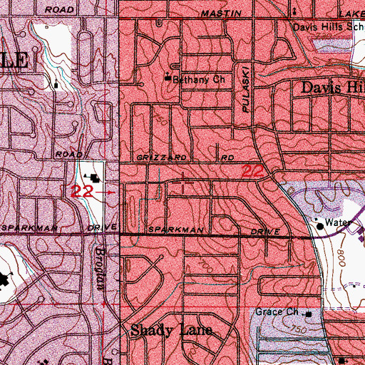 Topographic Map of Scenic View, AL