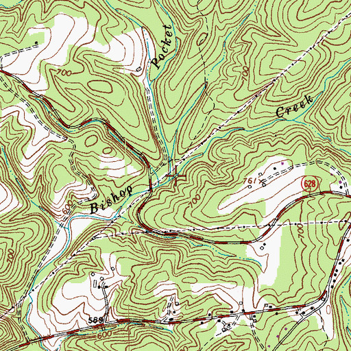 Topographic Map of Pocket Creek, VA