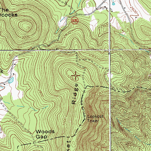 Topographic Map of Pocket Ridge, VA