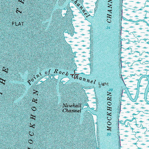 Topographic Map of Point of Rock Channel, VA