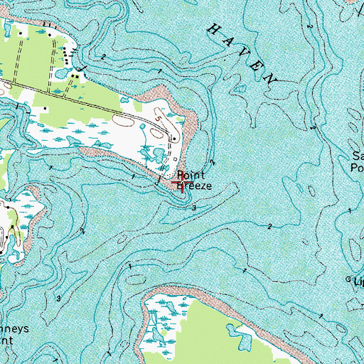 Topographic Map of Point Breeze, VA