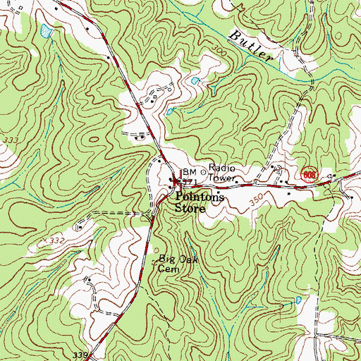Topographic Map of Pointons Store, VA