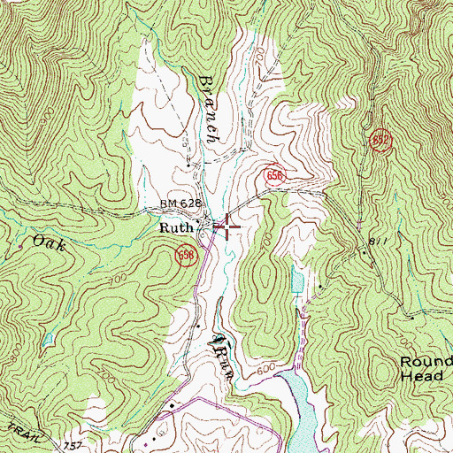 Topographic Map of Polecat Branch, VA