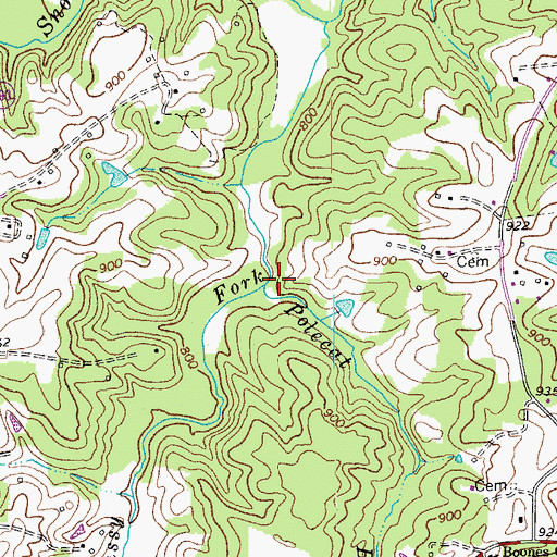 Topographic Map of Polecat Branch, VA
