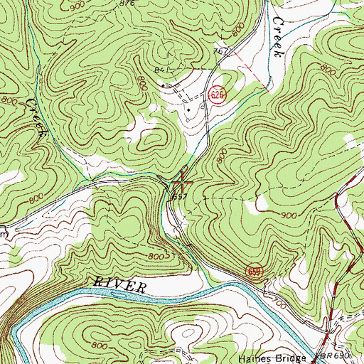 Topographic Map of Polecat Creek, VA