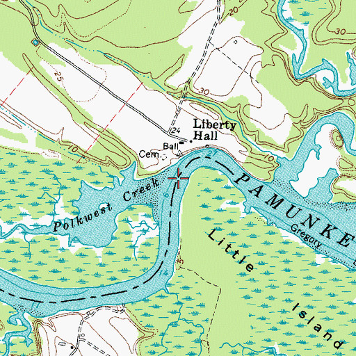 Topographic Map of Polkwest Creek, VA