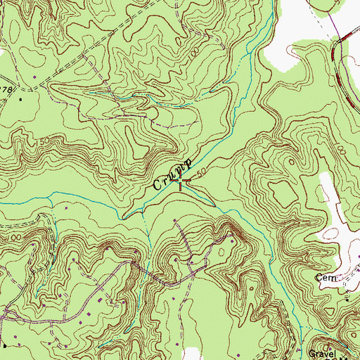 Topographic Map of Pollard Creek, VA