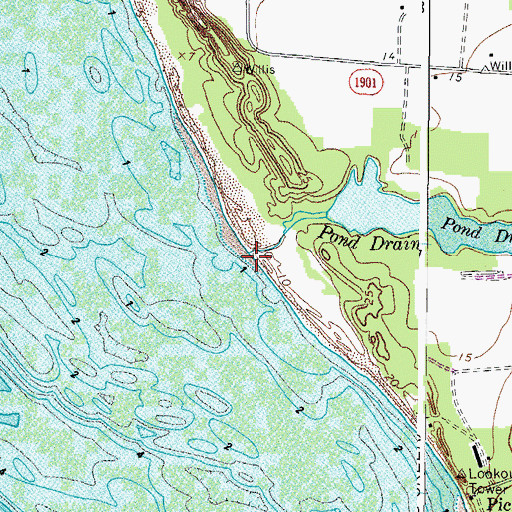Topographic Map of Pond Drain, VA
