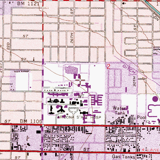 Topographic Map of Maricopa General Hospital Heliport, AZ