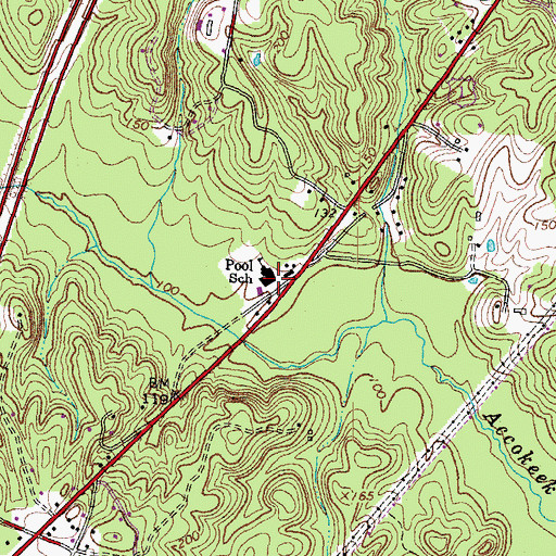 Topographic Map of Pool School, VA