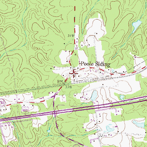 Topographic Map of Poole Siding, VA