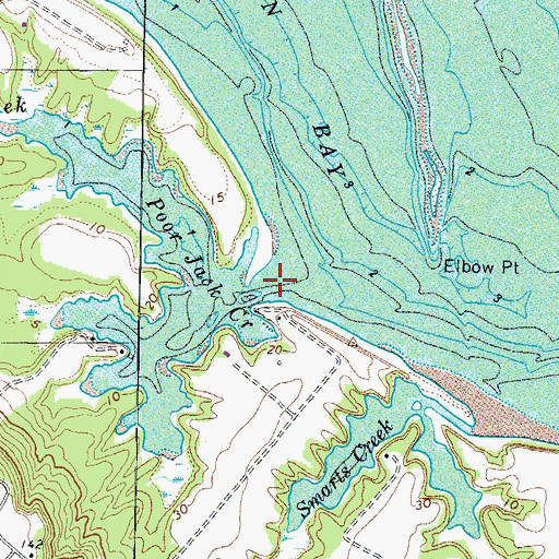 Topographic Map of Poor Jack Creek, VA