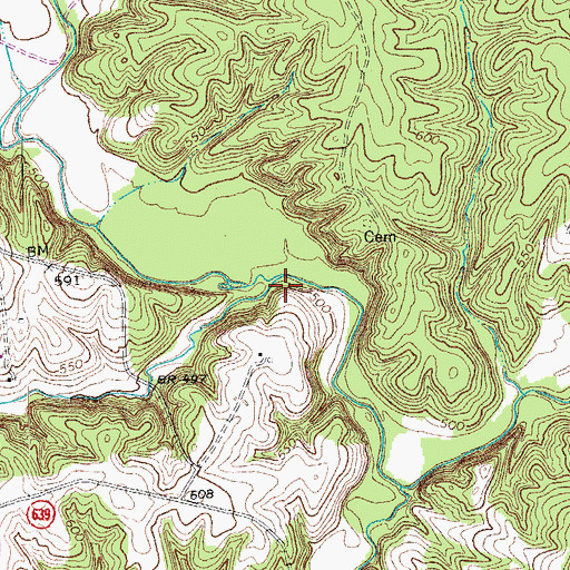 Topographic Map of Poorhouse Creek, VA