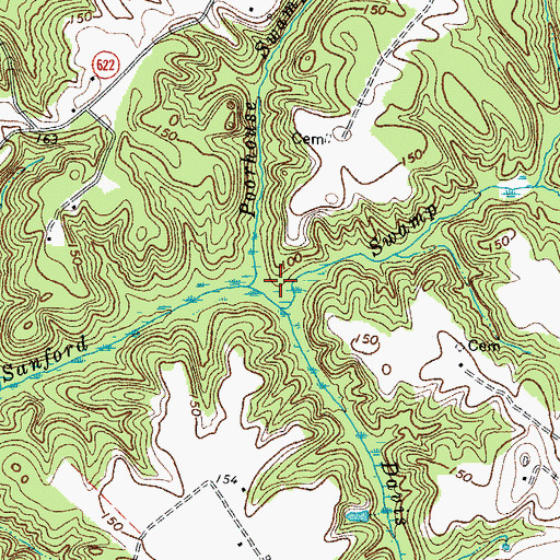 Topographic Map of Poorhouse Swamp, VA