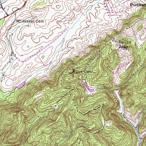 Topographic Map of Pope Cemetery, VA