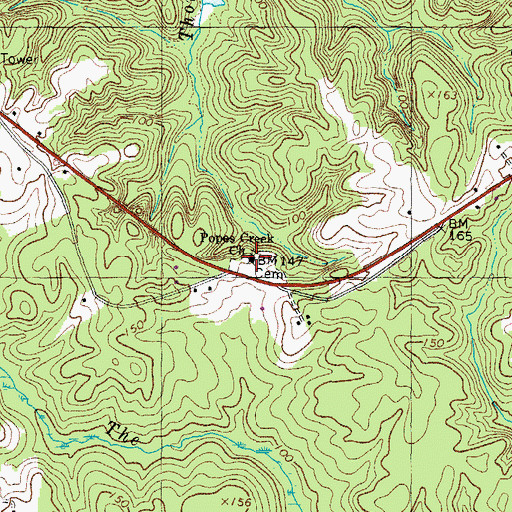 Topographic Map of Pope Creek Church, VA