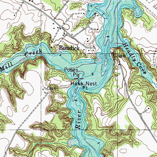 Topographic Map of Popes Point, VA