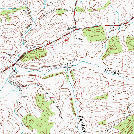 Topographic Map of Poplar Branch, VA