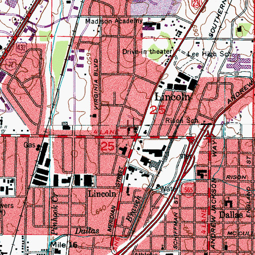 Topographic Map of Shiloh Baptist Church, AL