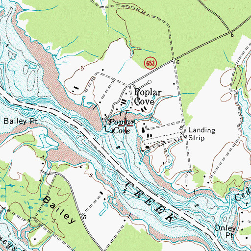 Topographic Map of Poplar Cove, VA