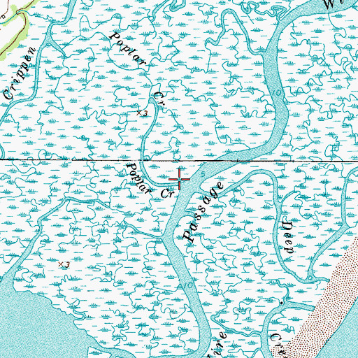 Topographic Map of Poplar Creek, VA