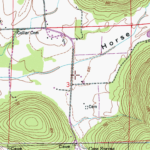 Topographic Map of Shiloh Church (historical), AL