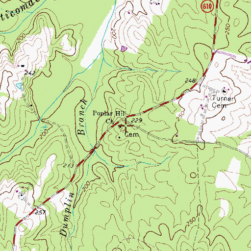 Topographic Map of Poplar Hill Church, VA