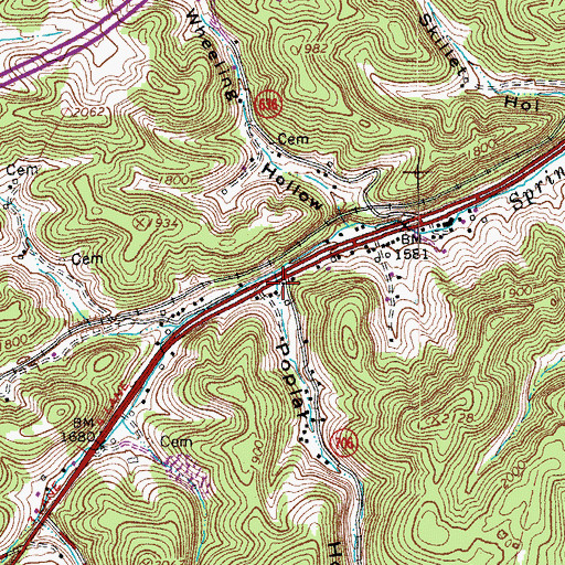 Topographic Map of Poplar Hollow, VA
