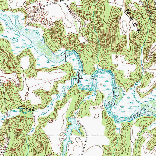 Topographic Map of Poplar Neck Creek, VA