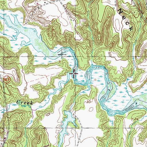 Topographic Map of Poplar Neck Creek, VA