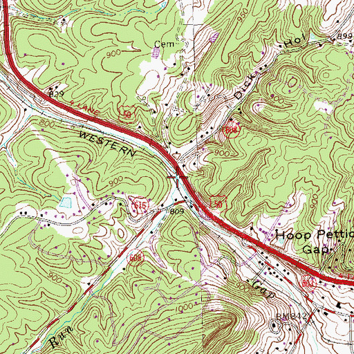 Topographic Map of Poplar Run, VA