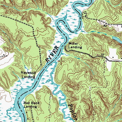Topographic Map of Poplar Spring Branch, VA