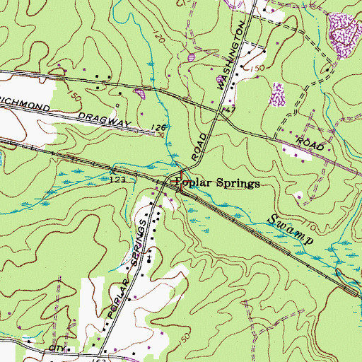 Topographic Map of Poplar Springs, VA