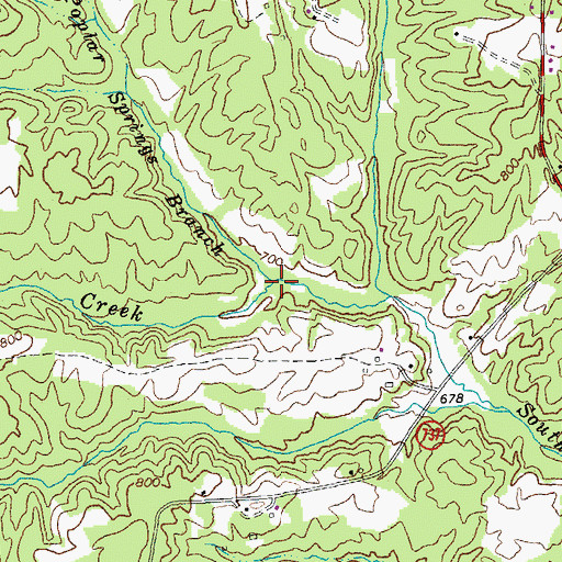 Topographic Map of Poplar Springs Branch, VA
