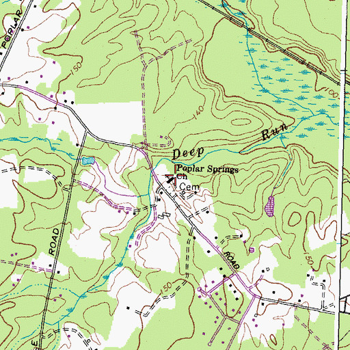 Topographic Map of Poplar Springs Church, VA