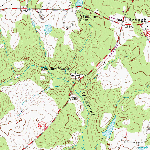 Topographic Map of Popular Mount Church, VA