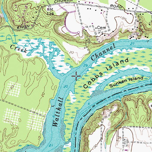 Topographic Map of Port Walthall Channel, VA