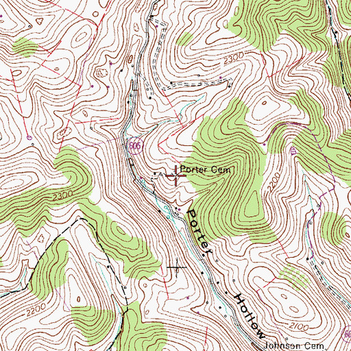 Topographic Map of Porter Cemetery, VA