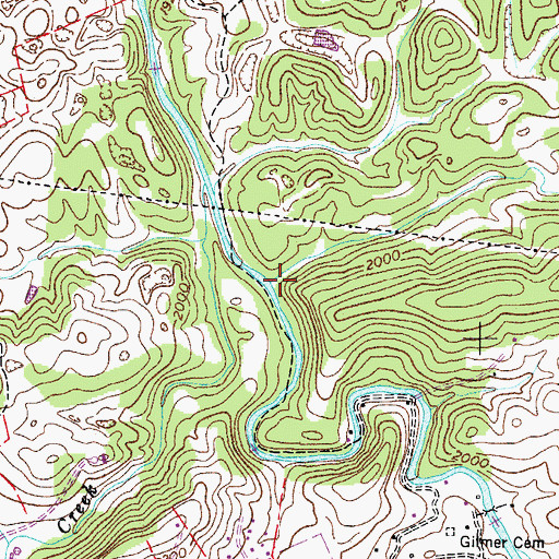 Topographic Map of Possum Branch, VA