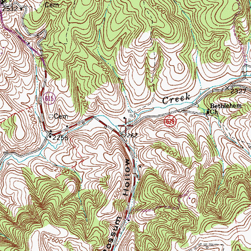 Topographic Map of Possum Hollow, VA