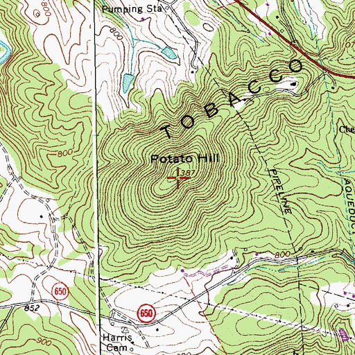 Topographic Map of Potato Hill, VA