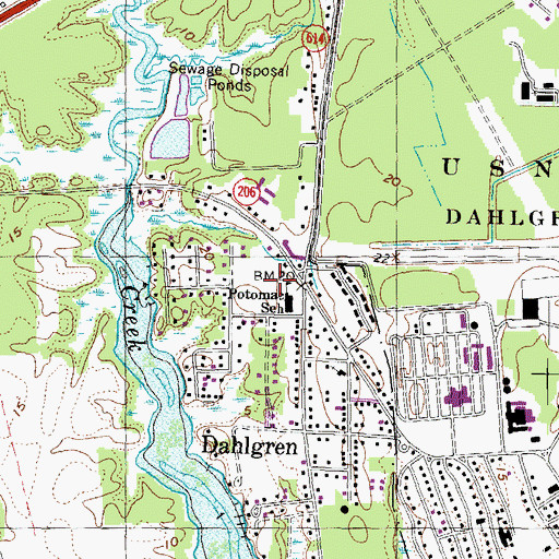 Topographic Map of Potomac Elementary School, VA
